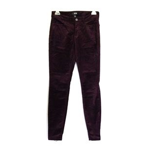 a.n.a. dark purple plum velvet skinny pants
